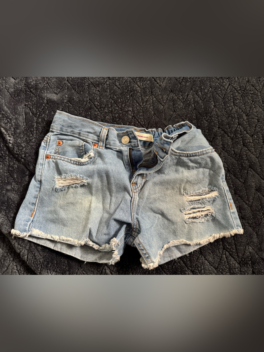 Light Wash Distressed Denim Shorts